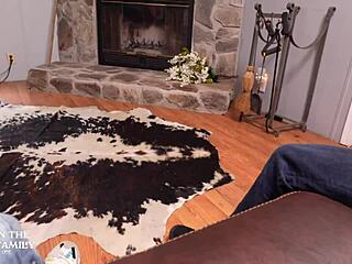 Blonde tattooed stepmom milf masturbates deepthroats big cock in taboo step family roleplay handjob swap