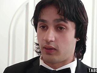 fresh bride takes gangbang double penetration at wedding party with irish milf