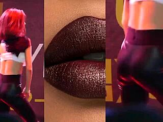 china girl sways seductively in tight leather pants