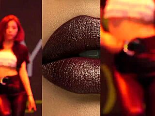 china girl sways seductively in tight leather pants