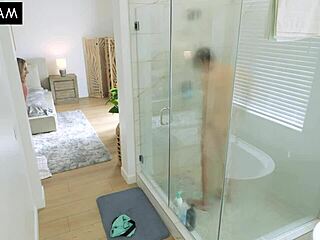 thea summers caught stroking stepbro's monster cock in shower