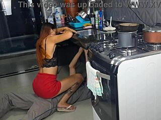 Petite latina in jeans skips panties for plumbers outdoor casting blowjob