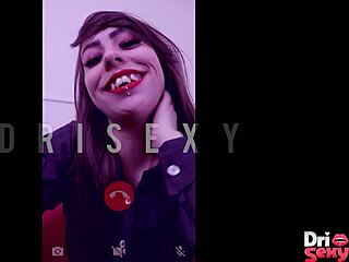 Watch this sexy skinny putinha masturbate wet tight pussy and ass on video call