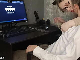 pregnant wife skips my porn for her sloppy lipstick blowjob and ball lick