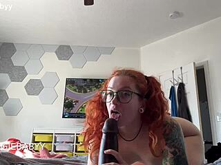 stepsister sneaks in while stepbro games sucking his cock then rides it free use style