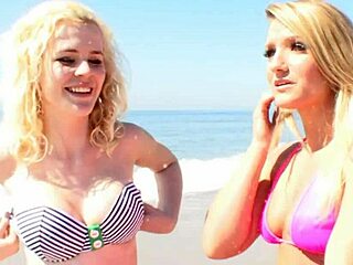 Teen beach babes cali carter and catie parker lick shaved pussies lesbian action