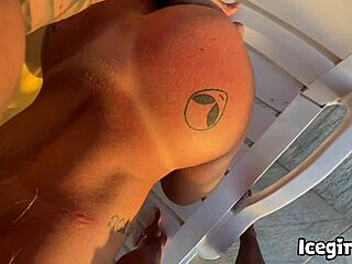 novinho lucks out watching two sexy latina brazilian ninfetas with big asses by pool then fucks both