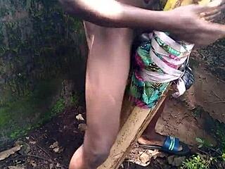 ohh damn... sexy young ass gets that hard cum blast right in the forest wow!!