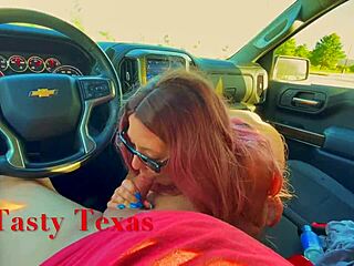 smoking milf hitchhiker milks my balls with her hot mouth for that free ride