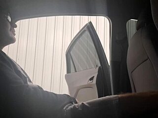 Punk redhead risks public street flashing and risky outdoor handjob at bus stop