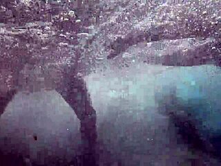 hot milf enjoys underwater cowgirl ride on huge cock in pool with juicy pussy