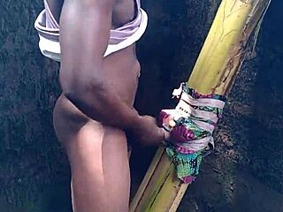 ohh damn... sexy young ass gets that hard cum blast right in the forest wow!!