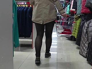 whoa hidden cam spies juicy pawg legs in mall shop