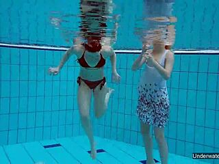 wanna dive in with two sexy russian teen lesbians underwater pool play?