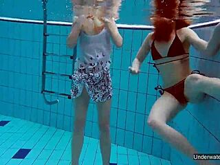 wanna dive in with two sexy russian teen lesbians underwater pool play?
