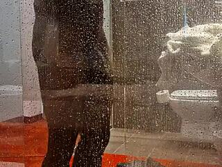 Hungarian pornstar's solo shower tease in Budapest part one