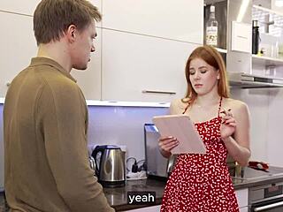 Apartment Rental Turns into Redhead Neighbor's Sloppy Deepthroat and Kitchen Creampie