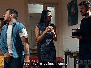 Think my hot Czech girlfriend's shaved pussy looks better stuffed while I watch TV?