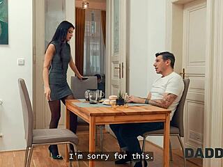 Think my hot Czech girlfriend's shaved pussy looks better stuffed while I watch TV?