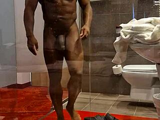 Hungarian pornstar's solo shower tease in Budapest part one
