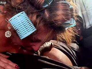 curvy granny i picked up rides my cock anally in public