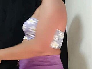 allisonvega sways her latina curves in a teasing dance stripping natural tits bare