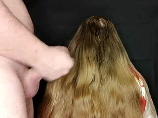 stepmom swallows cumshot dumped on her long shaved hair taboo style