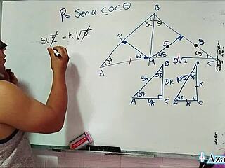 bedroom nerd student teacher explores trigonometry with brown eyes