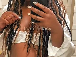 joanfantasy fingers her wet pussy with dildo in bathroom