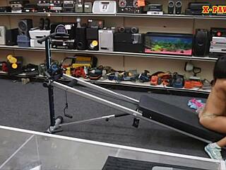 POV EBONY BABE BENDS FOR HARDCORE PAWN SHOP BONING