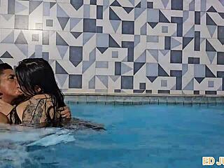 colombian antonella rides monster cock bareback in pool fuck interval