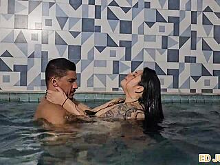 colombian antonella rides monster cock bareback in pool fuck interval