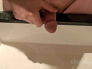hey chubbykaot, peeing and cumming hard on that gym sink looks wild!