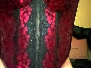 shirley sways hips in tight red-black corset hiding her secret curves