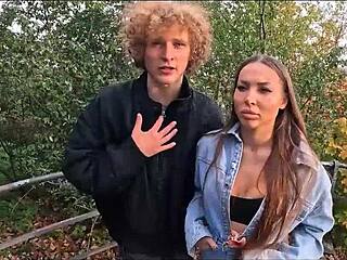 watching my tight czech girlfriend cheat with stranger on street 😈🔥