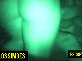 young brazilian girlfriend sneaks into the dark room and bounces her ass wildly on his cock