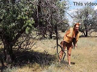 hey shy aboriginal milf, why hide that mature body during your outdoor cosplay dance?