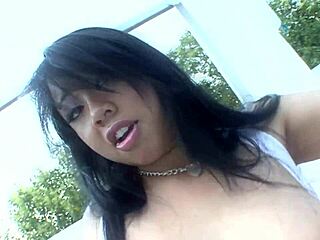 Chubby asian slut bends over for interracial doggystyle pounding and massive facial cumshot.