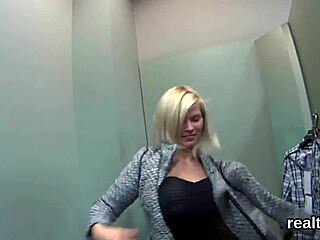 Czech teen stripped in mall begs for hardcore POV fucking