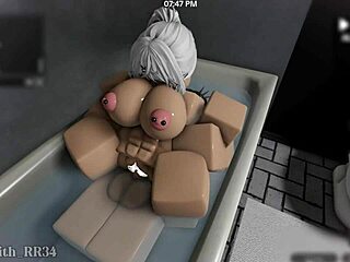 she climbs on top for hard cowgirl ride in the bathtub during our pool game sex
