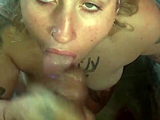 curvy latina slut with fat tits competes in sloppy deepthroat blowjob championship swallowing cum