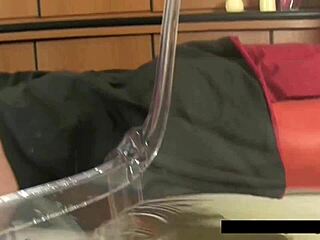 Uma Zex Blonde Soaks Panties Then Rides Massive Black Dildo Hard