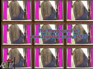 curvy ebony bbw mature dries her saggy big tits and fat ass seductively