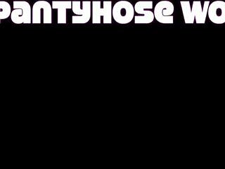 Intense pantyhose worship trailer devours nylon legs and toes