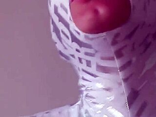 my doll vilja gags deep in tight zentai suit
