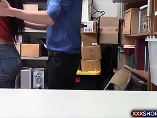 Whoops, cute brunette teen shoplifter gets caught and fucked hard! 🛒🍑