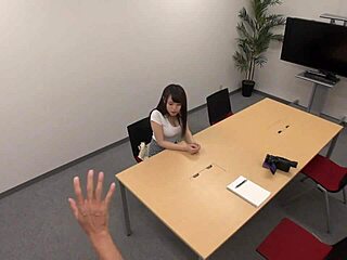 japanese busty curvy teen idol squeezes huge natural tits in first-time casting audition