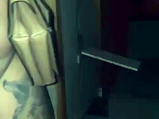 hey wife flashes her cock teasing blowjob through gloryhole while hubby films