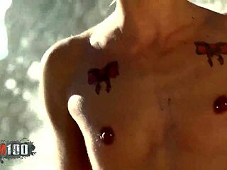 Petite French blonde strips naked right on the beach for you