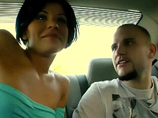 Skinny Brunette Sucks Cock In Car Then Takes It Deep In Tight Pussy!